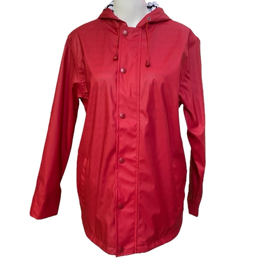 Captain Corsaire Roscoff Red Rain Jacket with Hood and Water-Resistant Finish XS